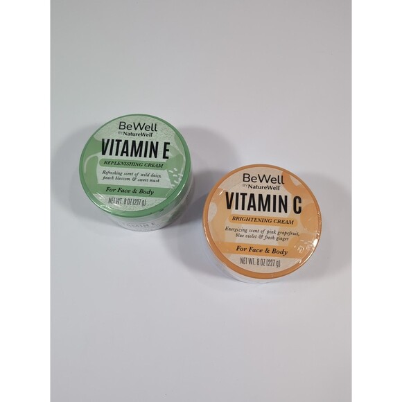 1 BeWell Vitamin C Brightening Cream and 1 BeWell Vitamin E Replenishing Cream - Picture 1 of 5